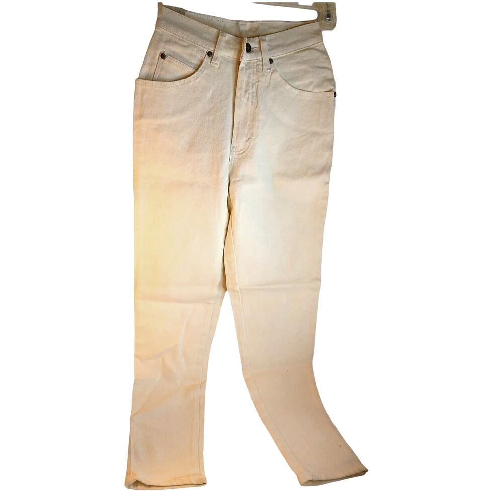 Vtg 90s Levi's 521 White Jeans Orange Tab High Rise Tight Fit Slim Leg 7 READ - Picture 14 of 16